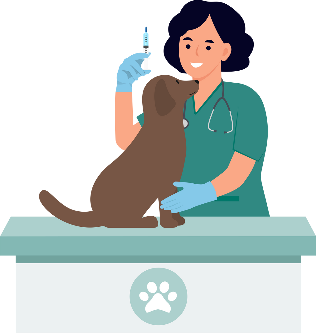 Veterinarian and  Dog